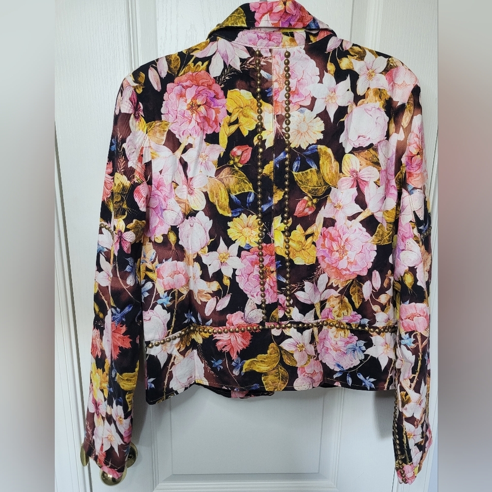 ARATTA Floral Women's Light Denim Jacket. Sz‎ M. NWT - Picture 4 of 11